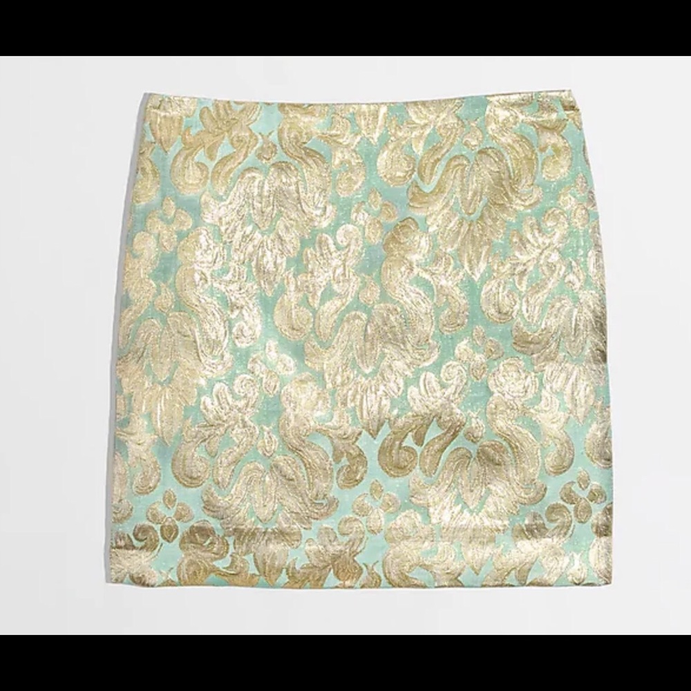 J. Crew Factory Metallic Brocade Mini (size 10)